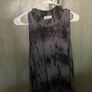 Below knee length dress.